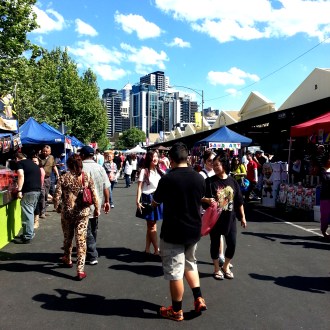 Crowd walking around the Malaysian Street Festival 2014