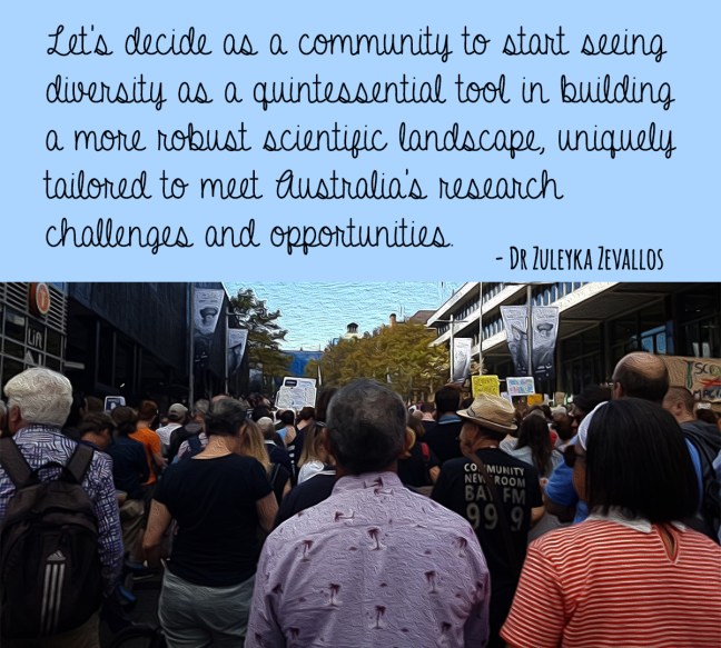 March for Science crowd at Martins Place Sydney