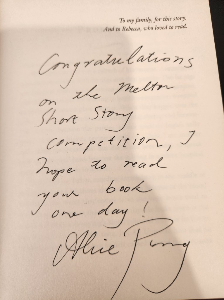 Dedication in Unpolished Gem reads: 'Congratulations on the Melton Short Story Competition, I hope to read your book one day! Alice Pung'